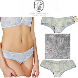 NWT Daydream Nation Lg Blue Wispers Ruched Lace Panty